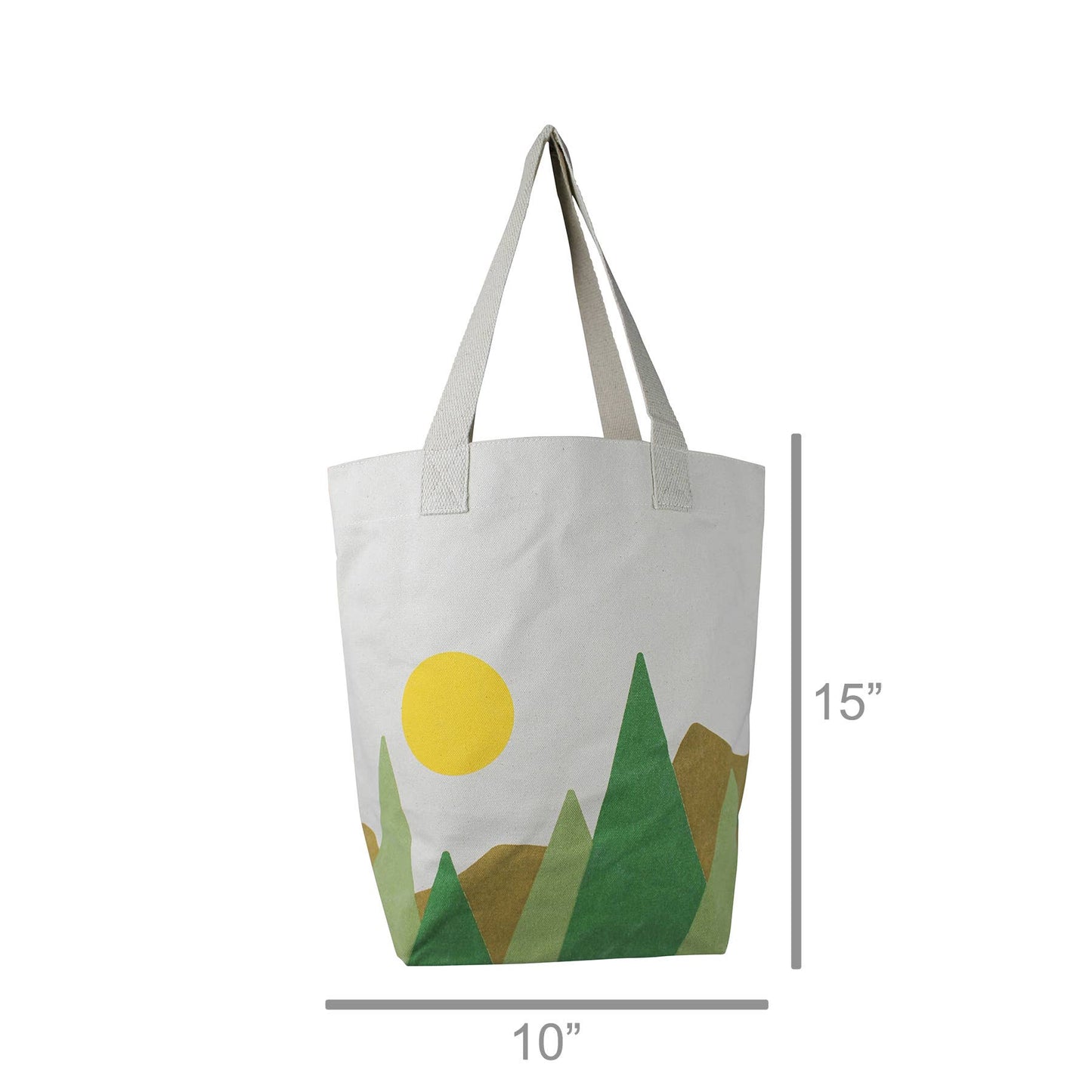Tote, Canvas - Mountainscape.  10” drop handle