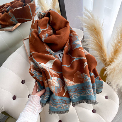 Brown / Turq Bloom Wrap