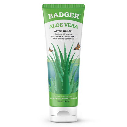 Badger Aloe Vera Gel for Face & Body, Sunburn Relief