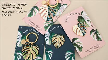 Monstera Albo Keychain & Bag Charm, Plant Lover Gift