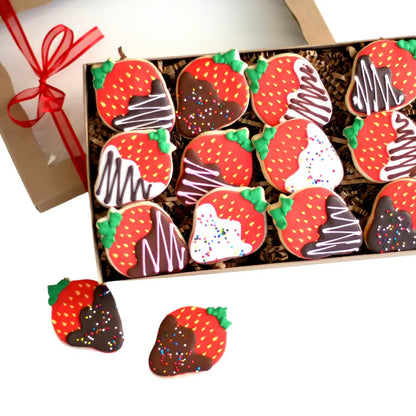 6 Ct. Chocolate Covered Strawberry Cookie Gift Box Set