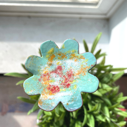 Large Copper Enamel Flowers