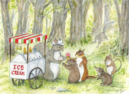#153 - Ice Cream Cart Notecard