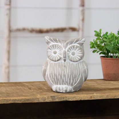 Cement Owl Planter