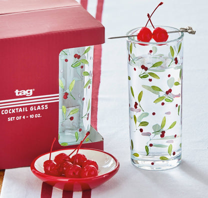 Winter Berries Drinking Glass