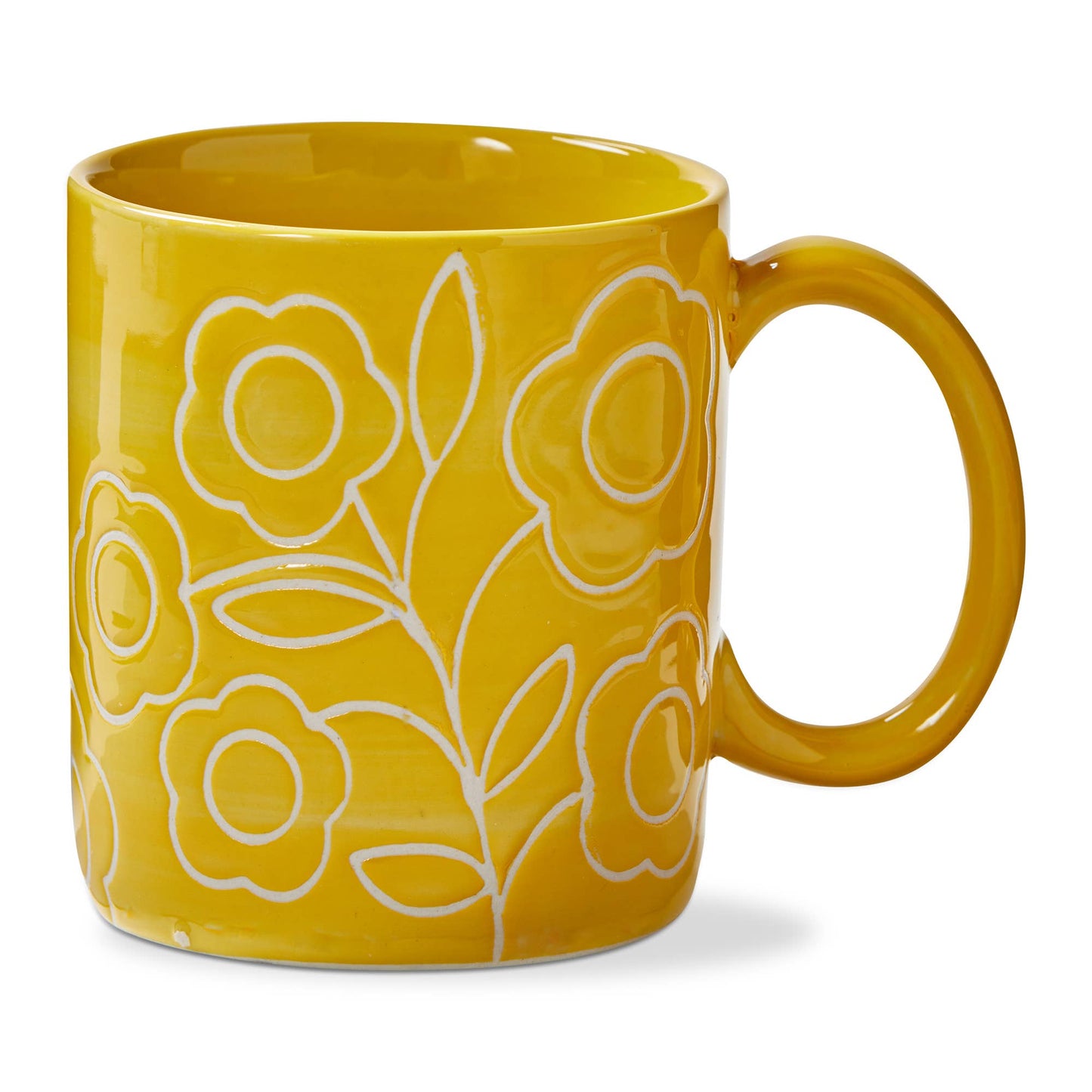 Zoey Flower Mug Yellow Stoneware