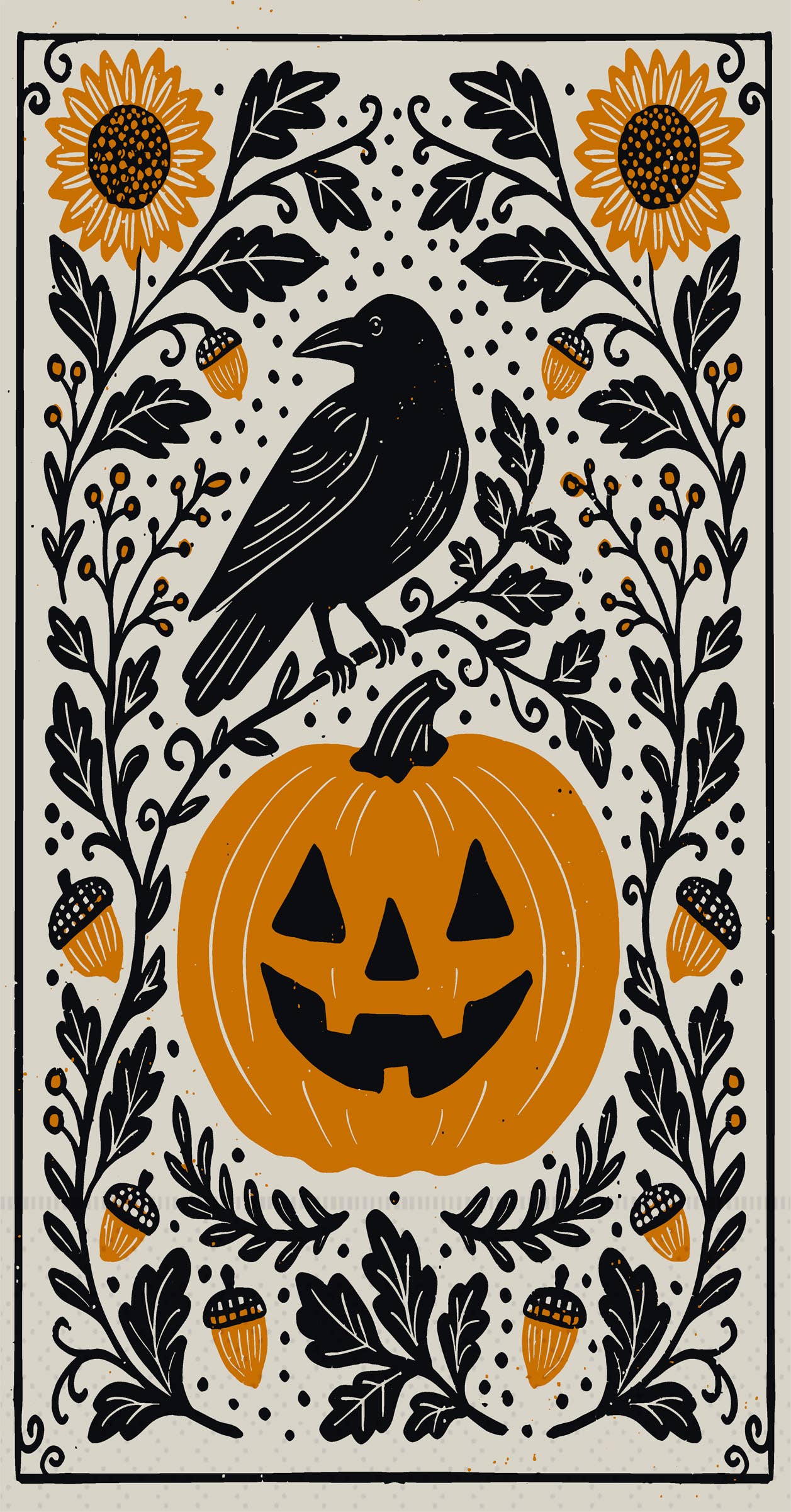 Pumpkin Poe Paper Guest Towels 16 ct Fall Autumn
