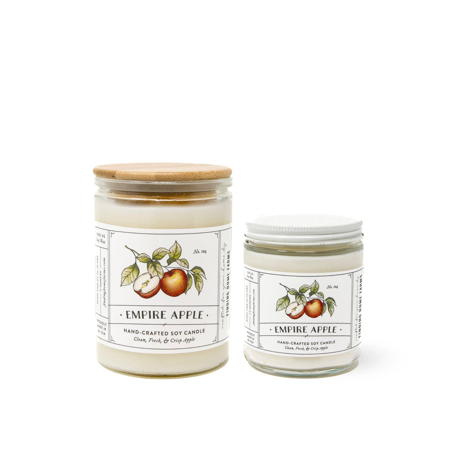 Soy Candle, Empire Apple, Fresh & Light Scent for Fall