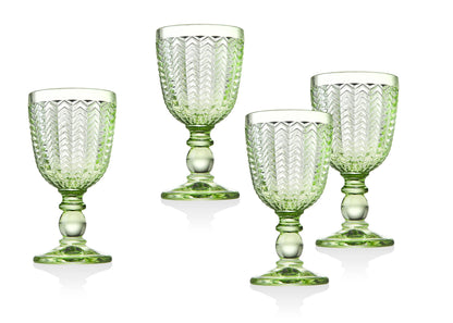 Godinger Twill Green Goblets