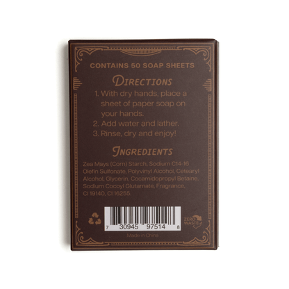 Paper Soap – Cinnamon + Clove, 50 sheets