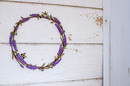 Lavender & Bee Wreath -Painted