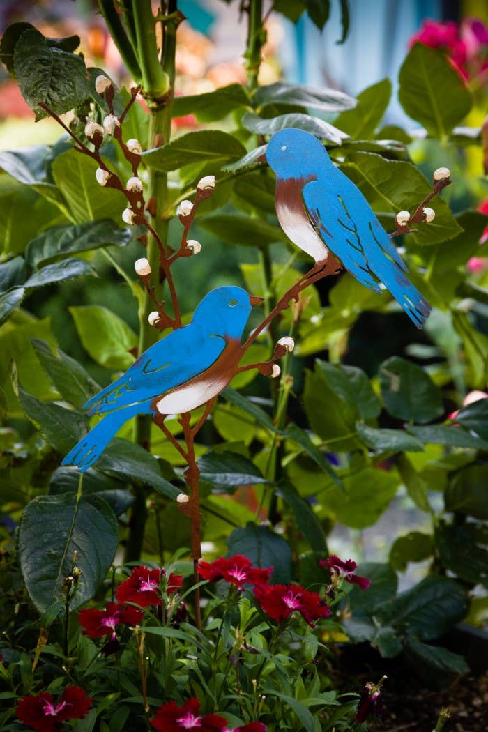 Bluebirds on Pussy Willow Pick -Painted