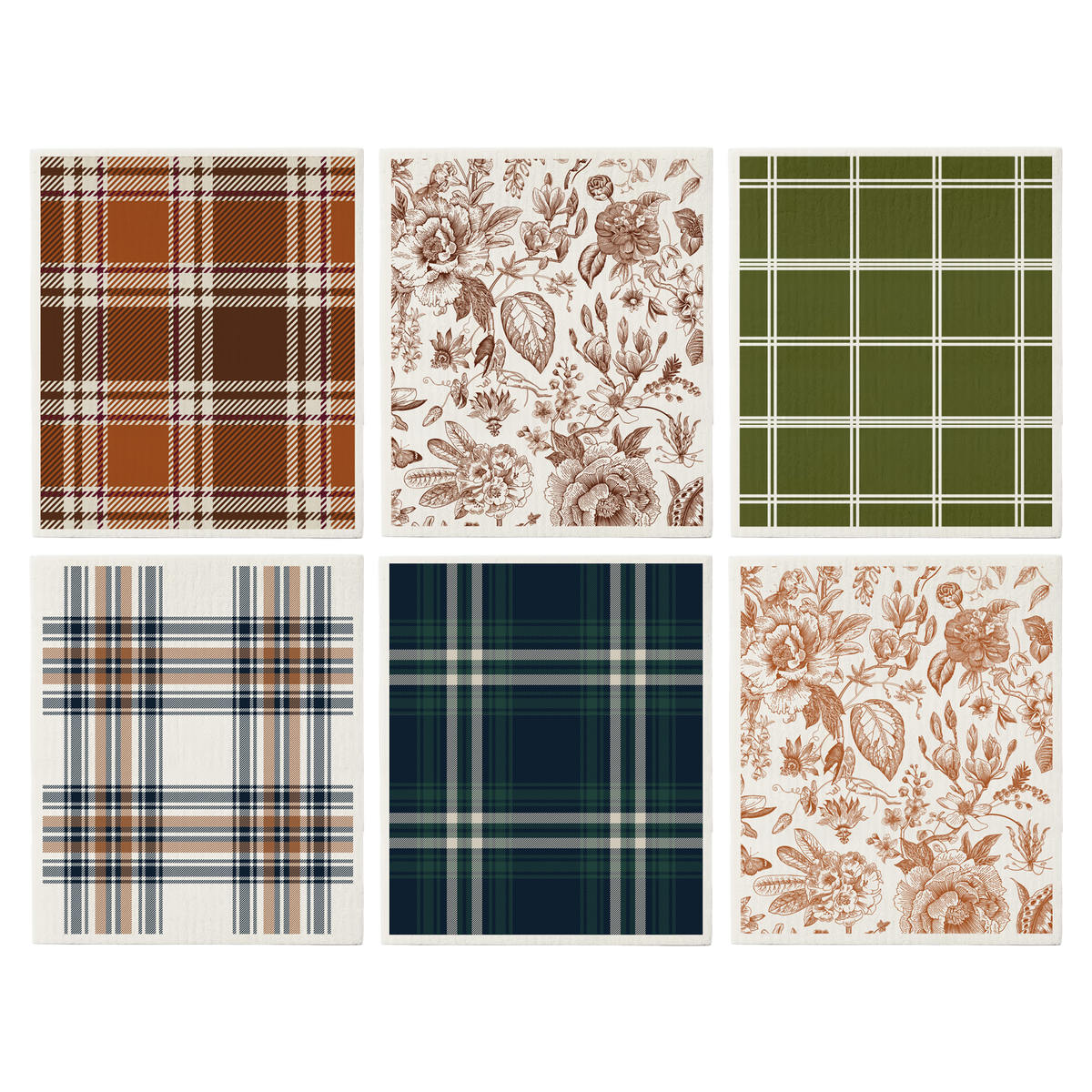 *NEW* Fall Pattern Swedish Dishcloths, Set of 6 - Fall Decor