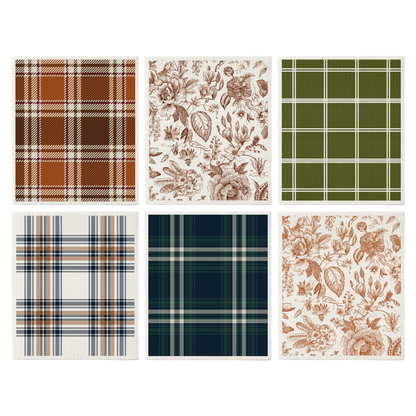 *NEW* Fall Pattern Swedish Dishcloths, Set of 6 - Fall Decor