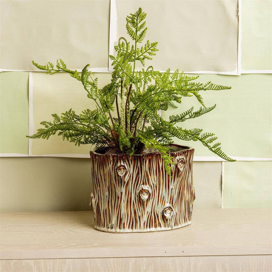 Faux Tree Stump Small Planter