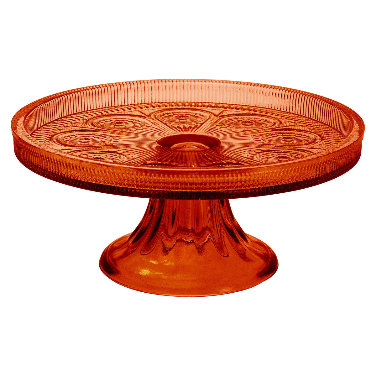8.25" Dia Umber Codi Glass Cake Stand