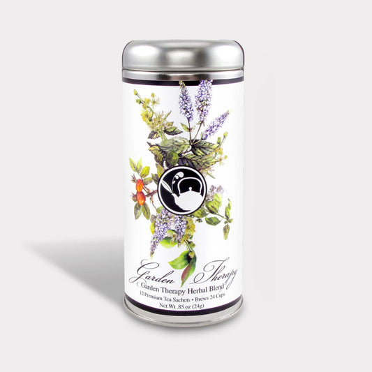 Garden Therapy Herbal Tea - 12 Tea Sachets - Tall Tin