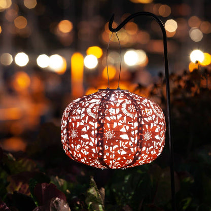 Stella Square Sunflower 11" Solar Lantern - Clay