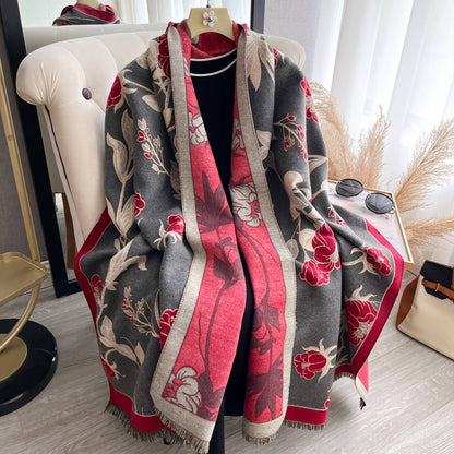Red / Gray Wild Rose Wrap