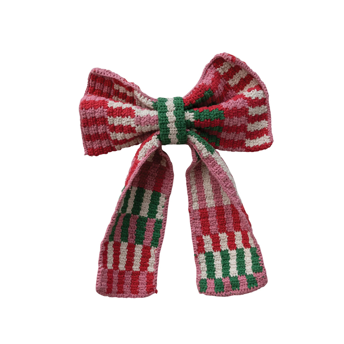 Cotton Crocheted Clip-on Bow with Pattern