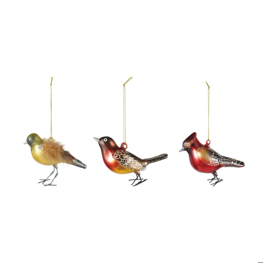 Glitter Glass Bird Ornament