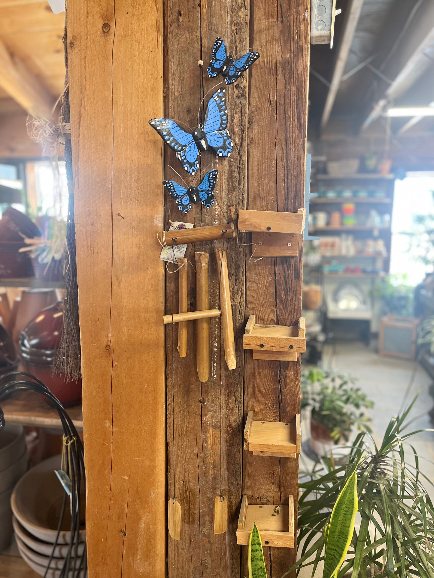 Blue Butterfly Harmony Bamboo Windchimes