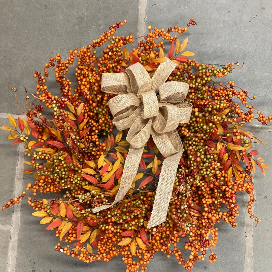 Fall Leaves and Bittersweet Wreath